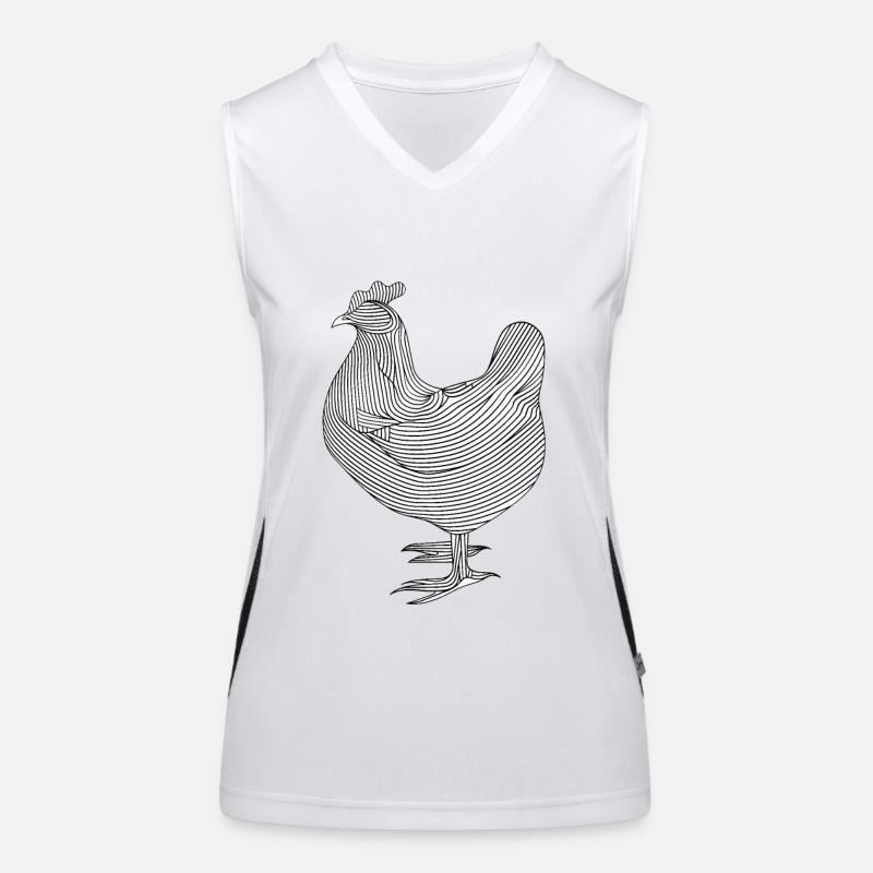 Lignes d’art poulet #chicken Débardeur respirant contrasté Femme