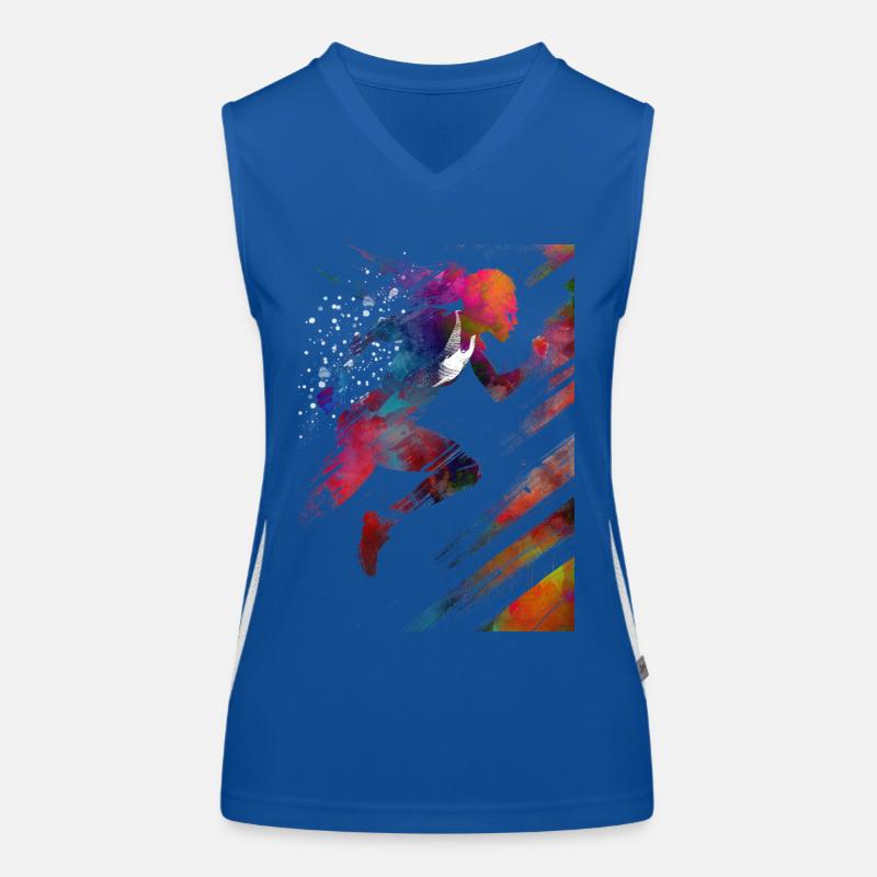 Runner sport art #runner #sport #jogging Women's Functional Contrast Tank Top