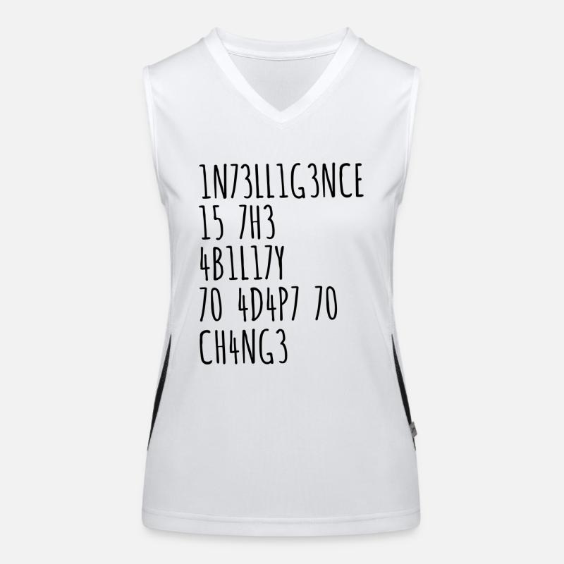 Intelligence funny saying Women's Functional Contrast Tank Top
