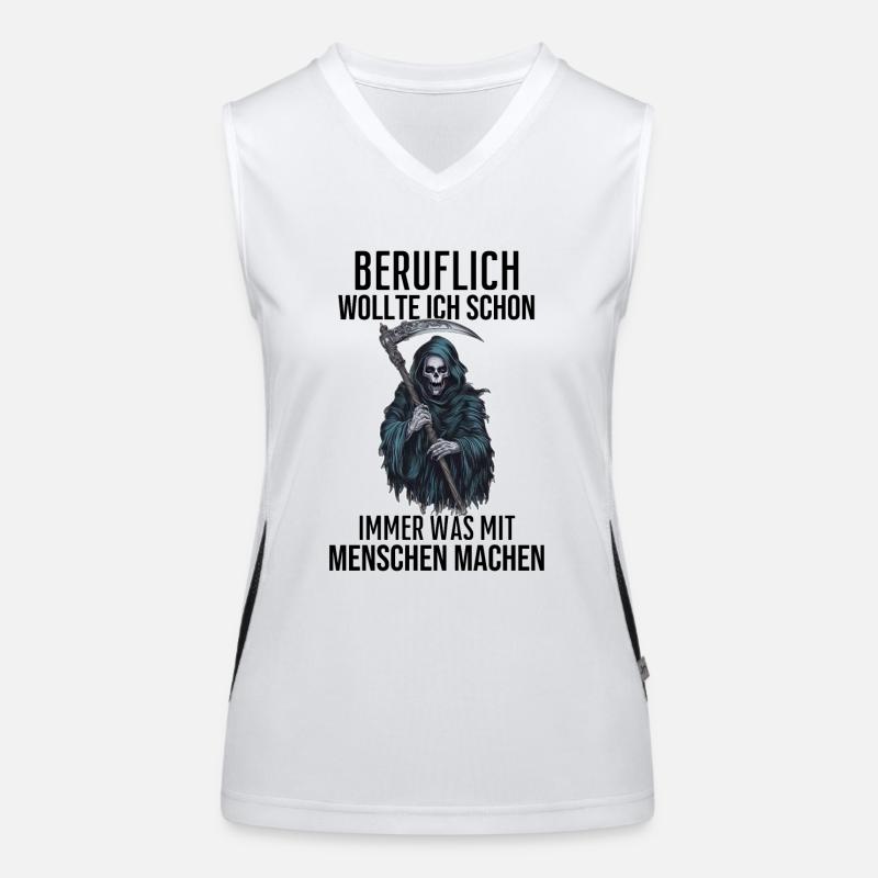 Beruflich Wollte Ich Schon Immer - Sensenmann Funktionelles Kontrast-Tank Top für Frauen