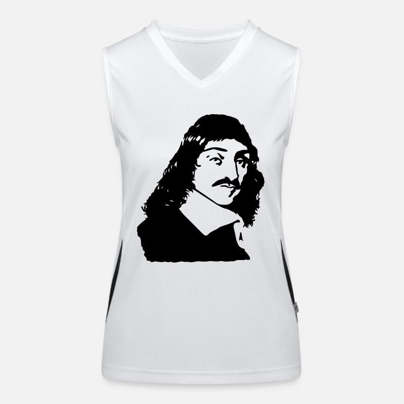 French philosopher Descartes bust drawing Women's Functional Contrast Tank Top