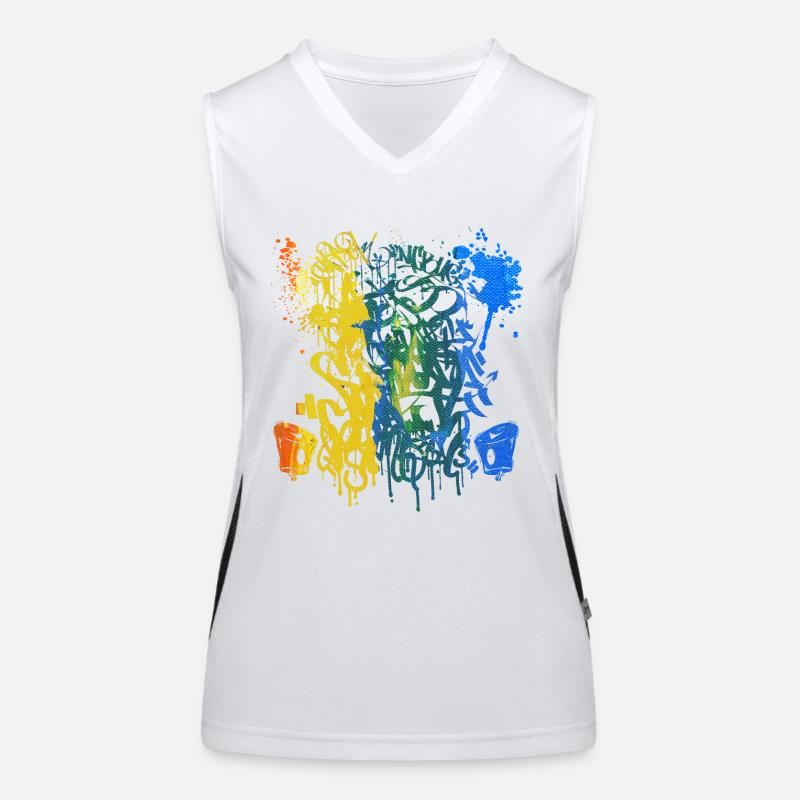 Graffiti-Spray Funktionelles Kontrast-Tank Top für Frauen