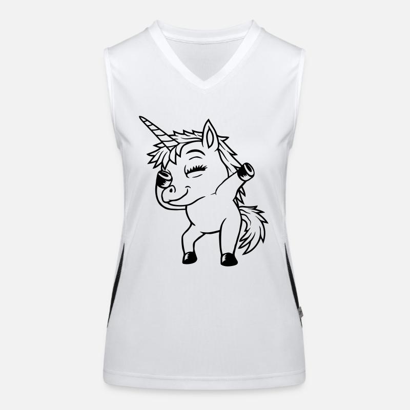 Cool Party Einhorn Dabbing Funktionelles Kontrast-Tank Top für Frauen