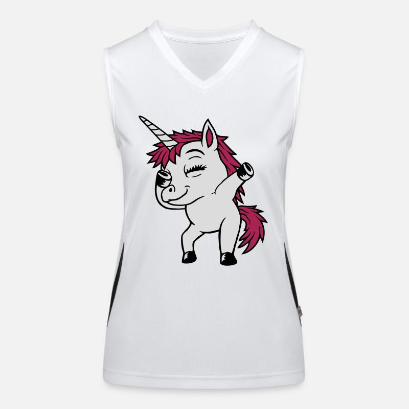 Party Unicorn Dabbing Dance Women's Functional Contrast Tank Top