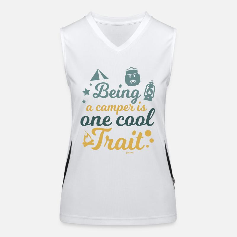 Ich bin ein Camper Funktionelles Kontrast-Tank Top für Frauen