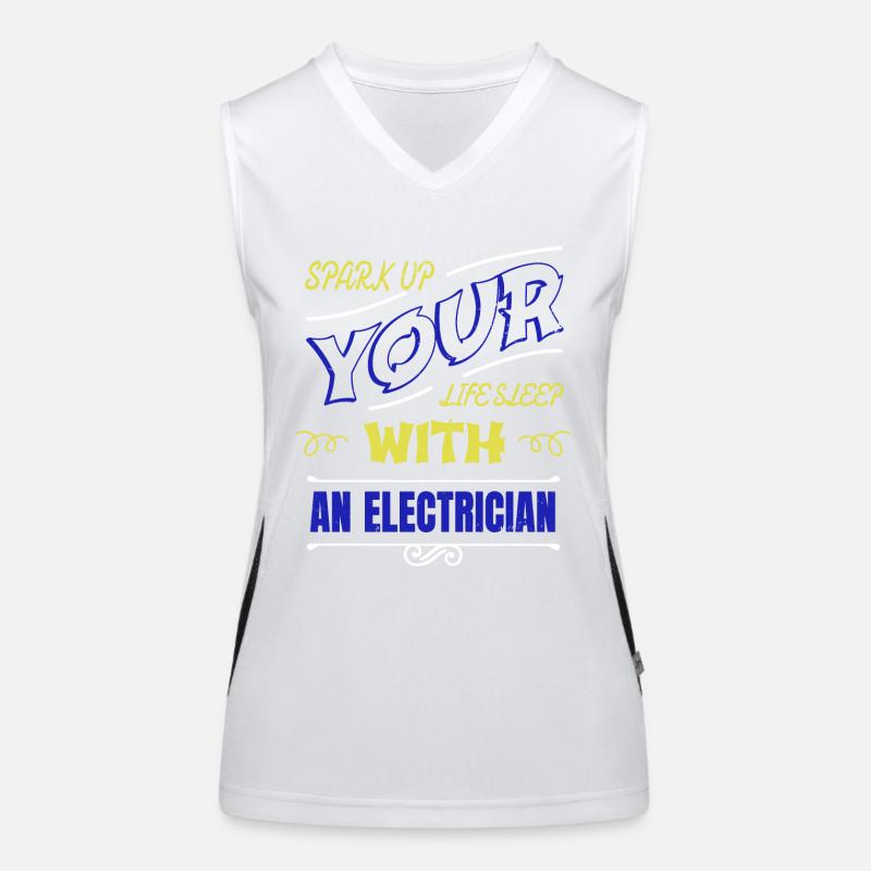 Lineman Gift Light Electric Apprentice Humor Women's Functional Contrast Tank Top