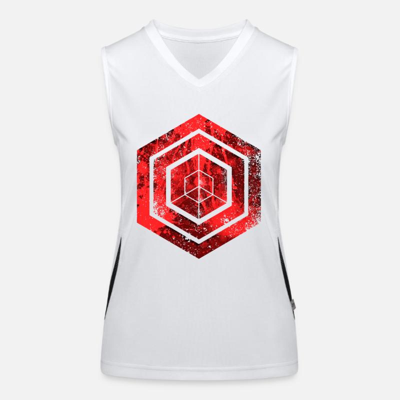Hexagon-Programmierung Programmierer Codierung geometrisch Funktionelles Kontrast-Tank Top für Frauen