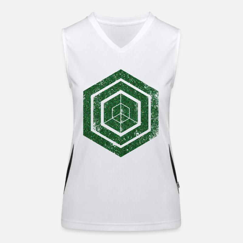 Hexagon-Programmierung Programmierer Codierung geometrisch Funktionelles Kontrast-Tank Top für Frauen
