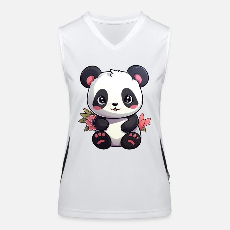 cute panda Women's Functional Contrast Tank Top