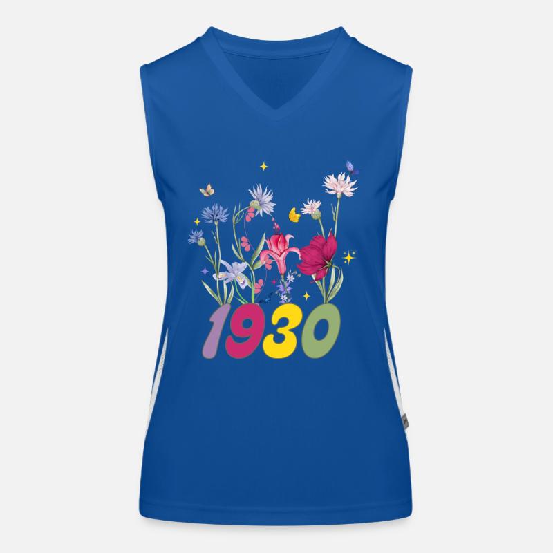 Année de naissance 1930 fleurs sauvages Débardeur respirant contrasté Femme