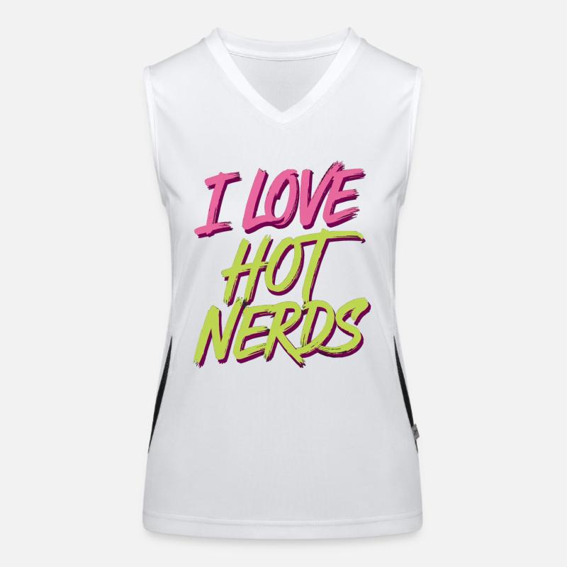 I Love Hot Nerds 19 Funktionelles Kontrast-Tank Top für Frauen