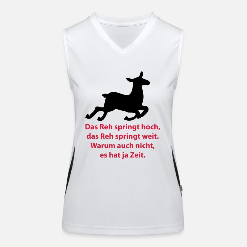 Das Reh springt hoch, das Reh springt weit Funktionelles Kontrast-Tank Top für Frauen