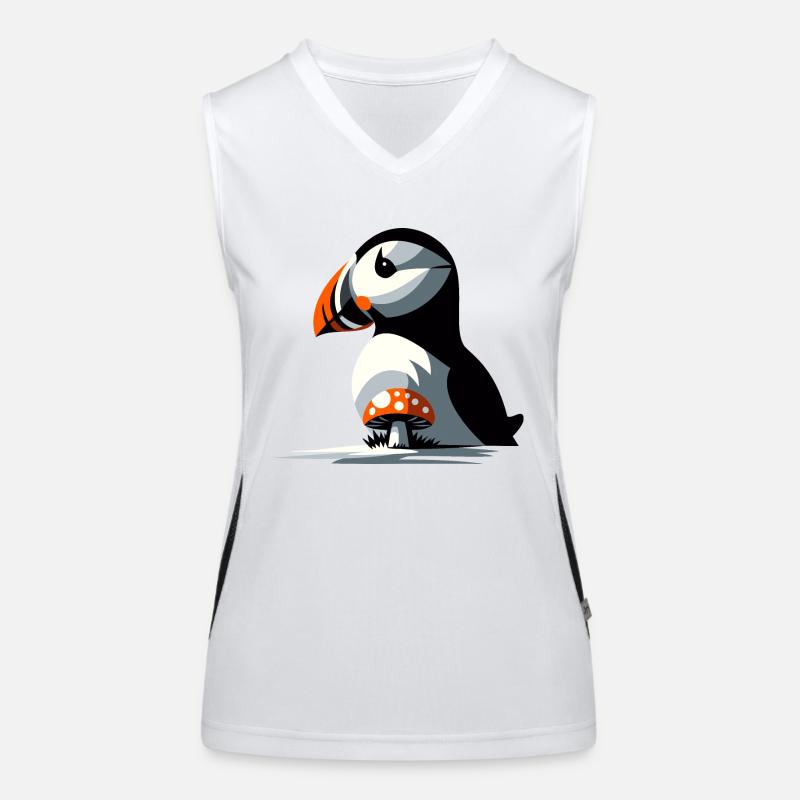 Puffin and toadstool Women's Functional Contrast Tank Top