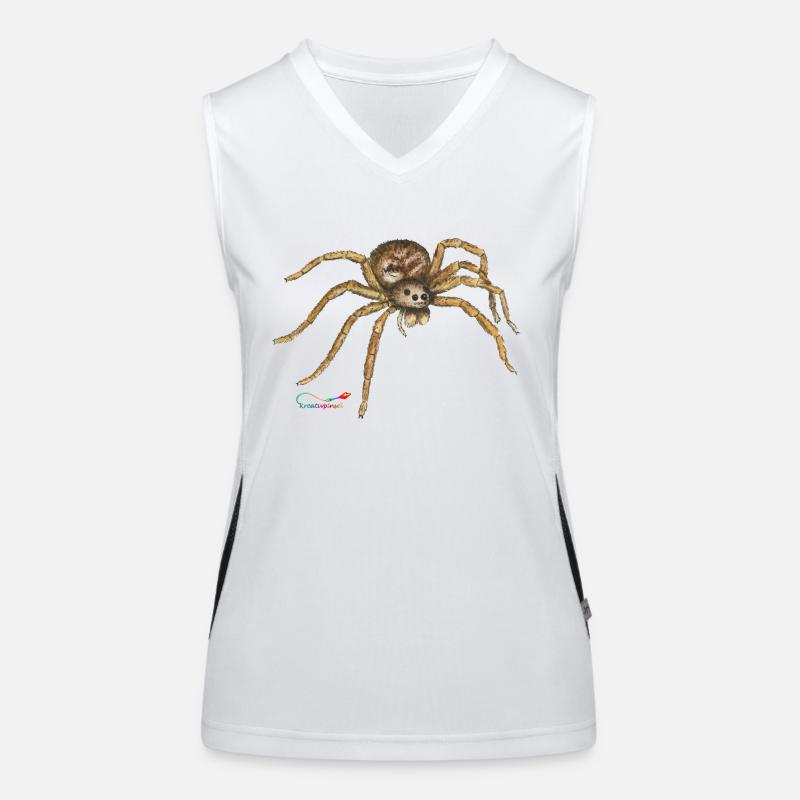 Wolfsspinne, ein heimische Spinne Funktionelles Kontrast-Tank Top für Frauen