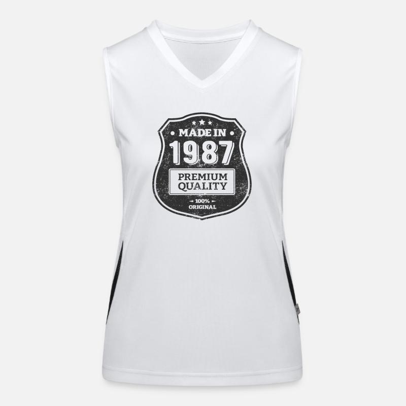 HERGESTELLT 1987 Funktionelles Kontrast-Tank Top für Frauen