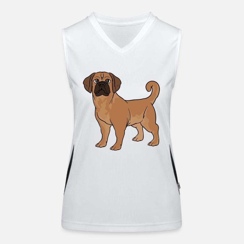 Puggle Beagle Mops Hund Funktionelles Kontrast-Tank Top für Frauen