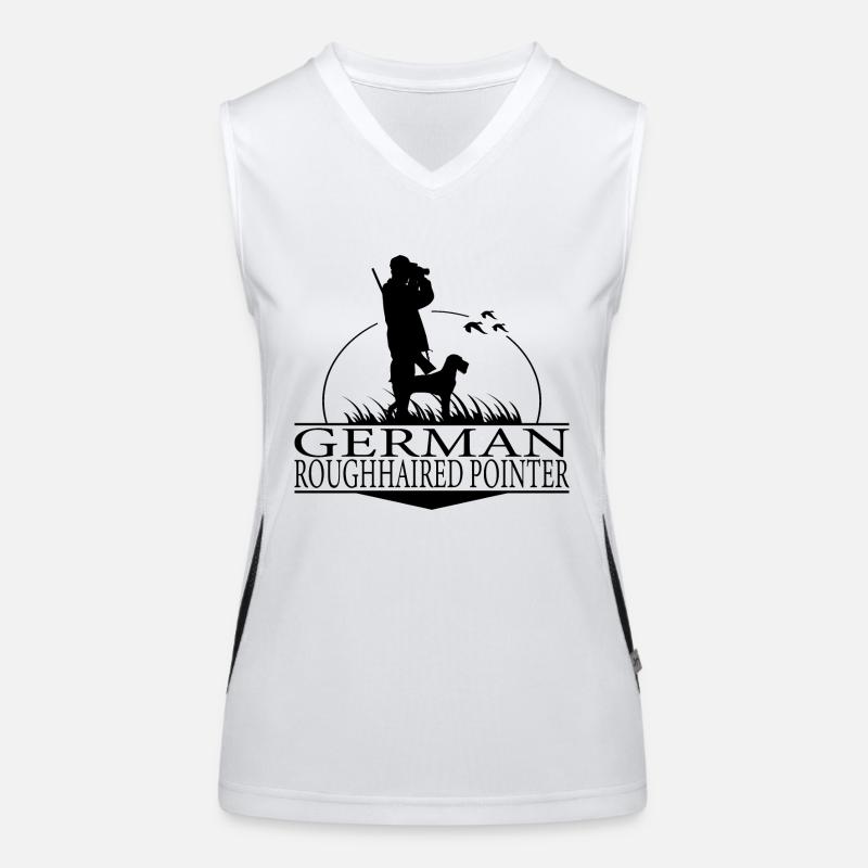 GERMAN ROUGHHAIRED POINTER Jagdhunde Jagd Wilsigns Funktionelles Kontrast-Tank Top für Frauen