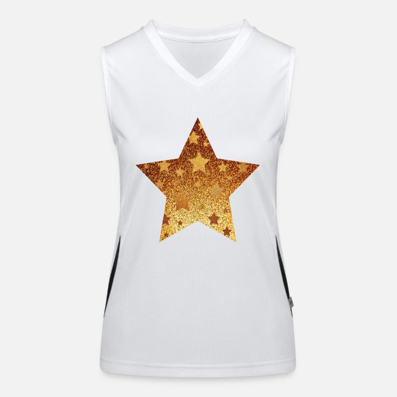 Stern mit Sternchen - Gold Geschenk Geschenkidee Funktionelles Kontrast-Tank Top für Frauen