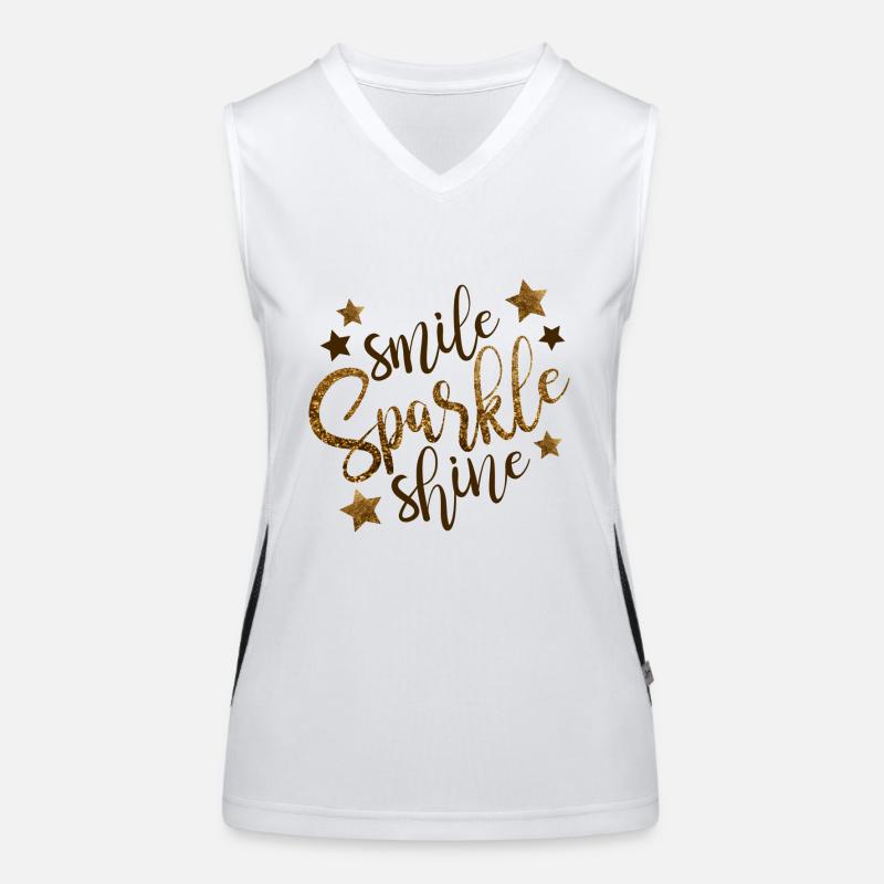 Smile Sparkle Shine! Spruch Blogger Geschenkidee Funktionelles Kontrast-Tank Top für Frauen