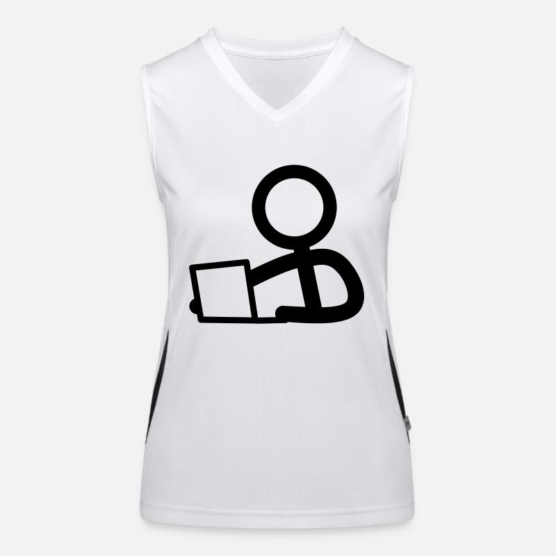 Stickman on notebook Women's Functional Contrast Tank Top