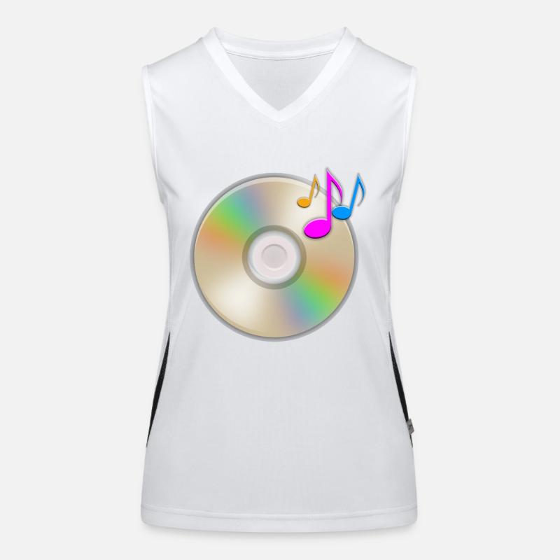 Music CD floating notes Women's Functional Contrast Tank Top