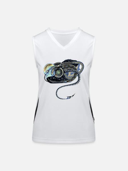 Alien biomechanics - Women's Functional Contrast Tank Top - white/black - Front
