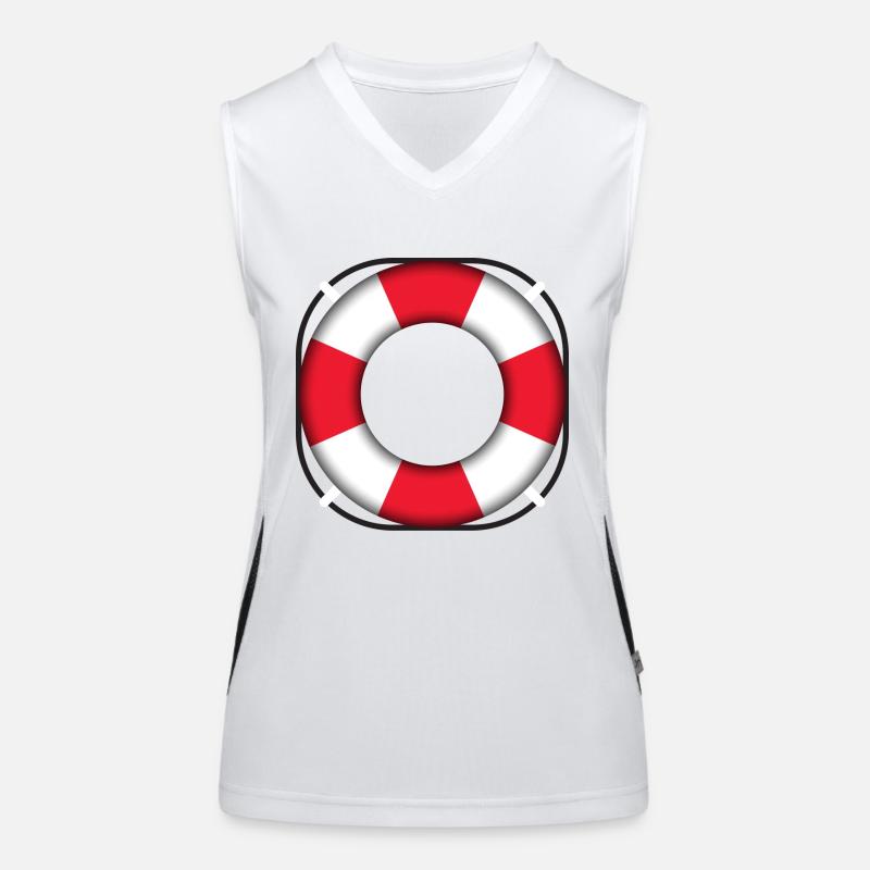 Schwimmring Rettungsring rot Funktionelles Kontrast-Tank Top für Frauen