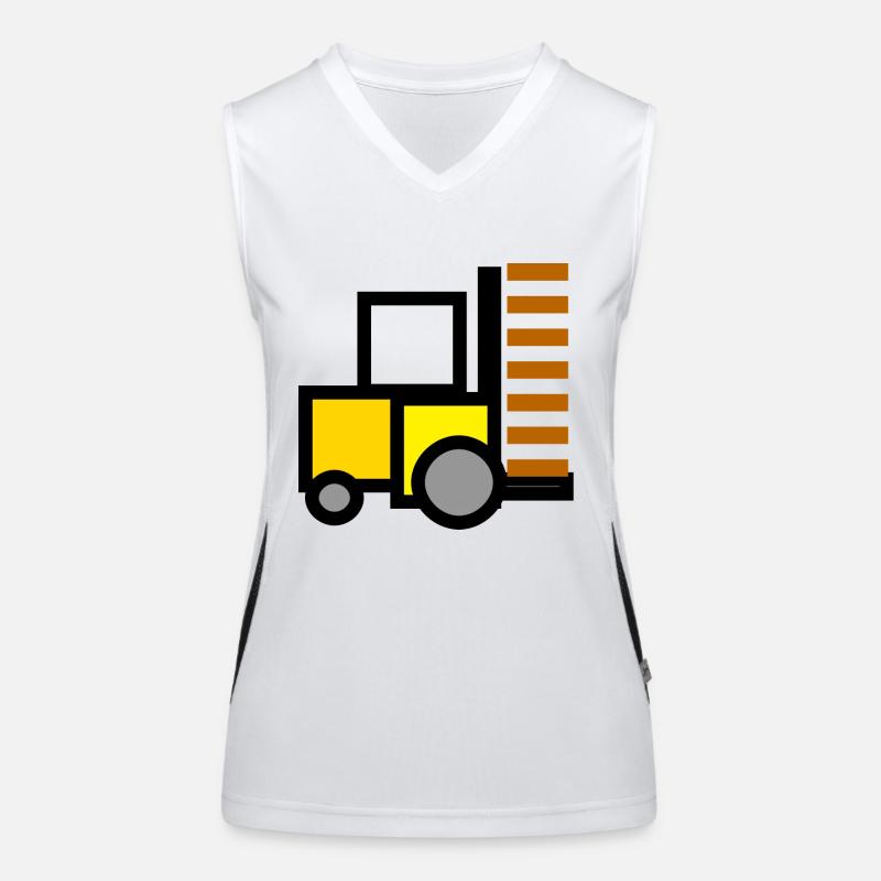 forklift fork lift truck stacker pallet pallet Women's Functional Contrast Tank Top