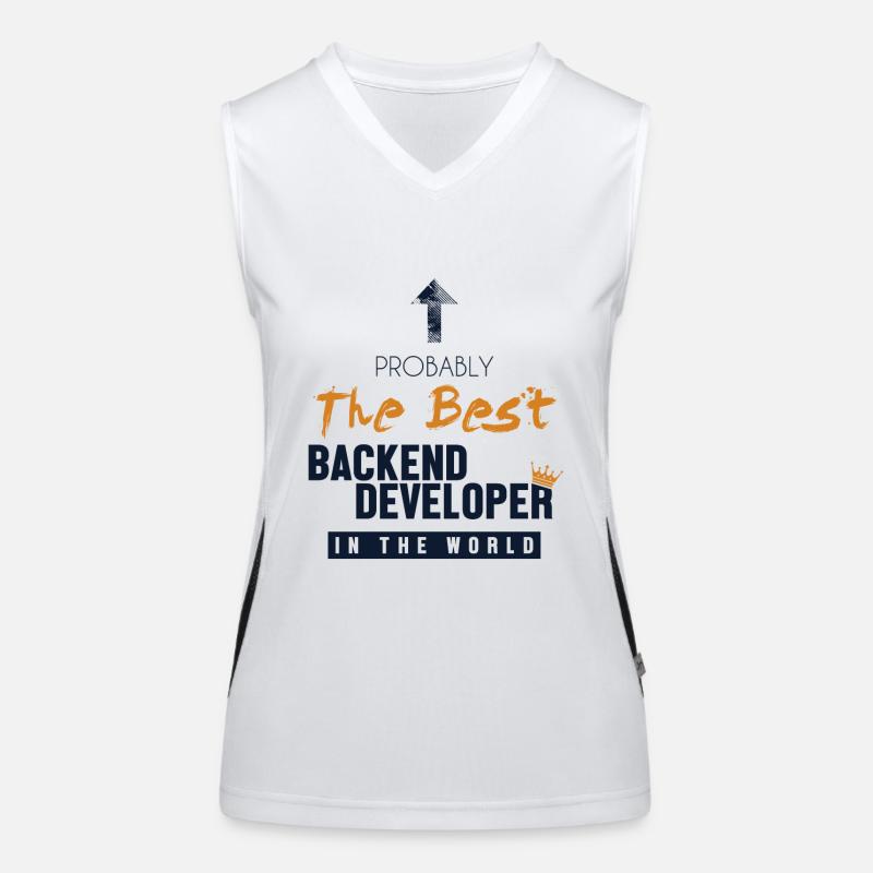Best Backend Developer World Coder Software Women's Functional Contrast Tank Top