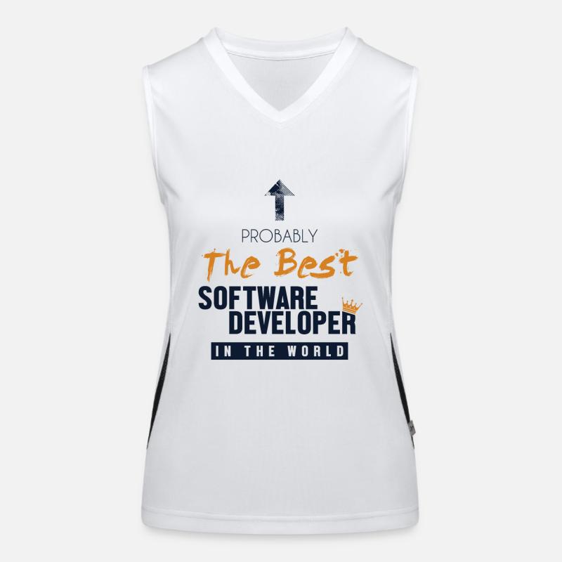 Best Software Developer World Full Stack Software Women's Functional Contrast Tank Top