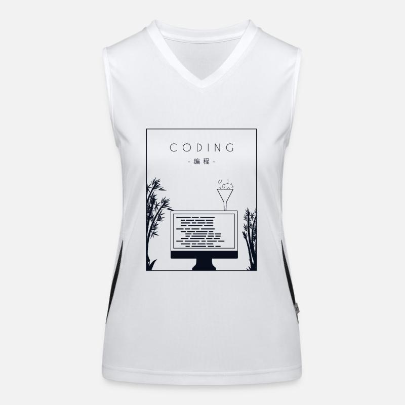 Coding Chinese Hanzi Coder Engineer Software Women's Functional Contrast Tank Top