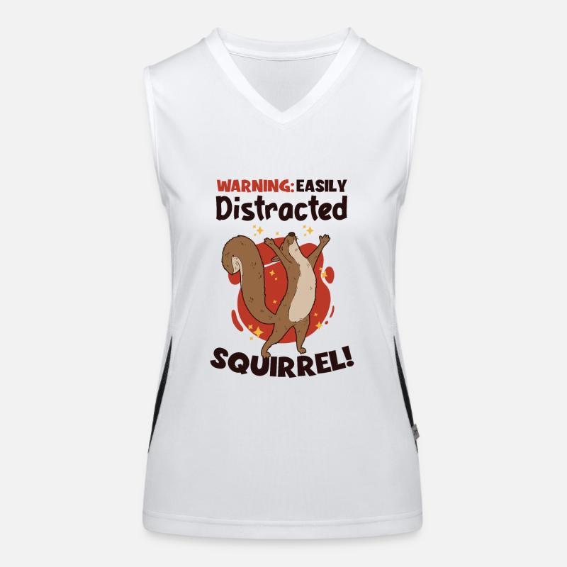 Easily Distracted Squirrel Japanese Fox Squirrel Women's Functional Contrast Tank Top