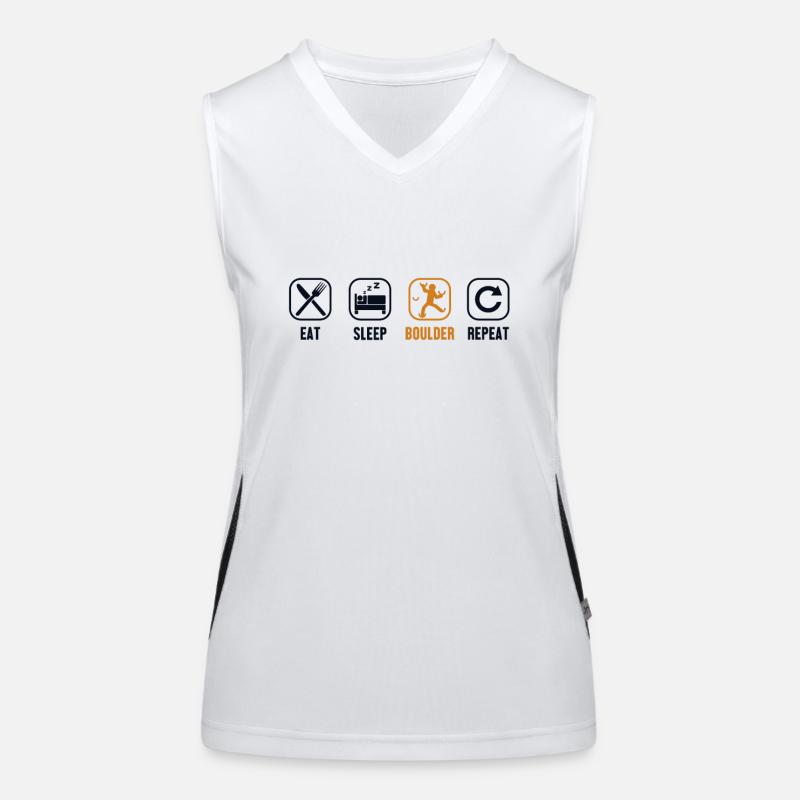 Eat Sleep Boulder Repeat Climbing Sport Free Women's Functional Contrast Tank Top