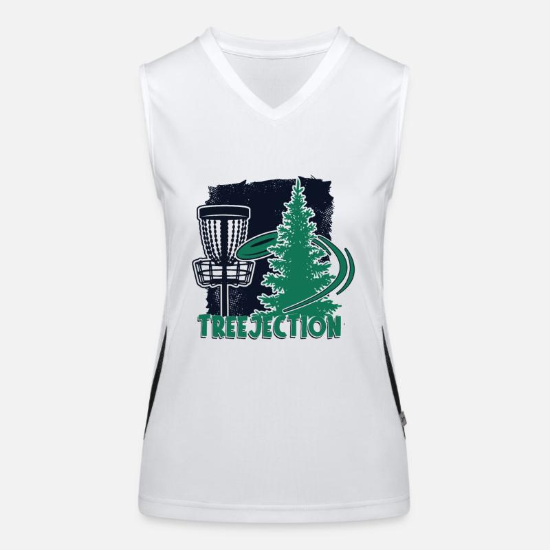 Treejection Korb Scheibe Disc Golfer Frisbee Golf Funktionelles Kontrast-Tank Top für Frauen