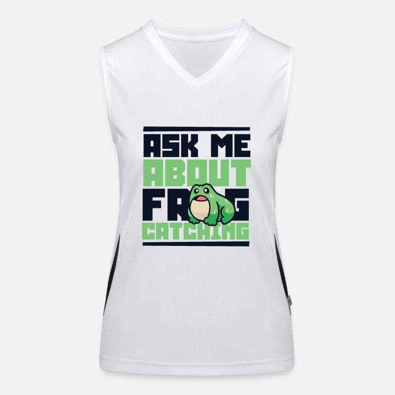 Ask Me About Frog Catching Tadpole Toad Women's Functional Contrast Tank Top