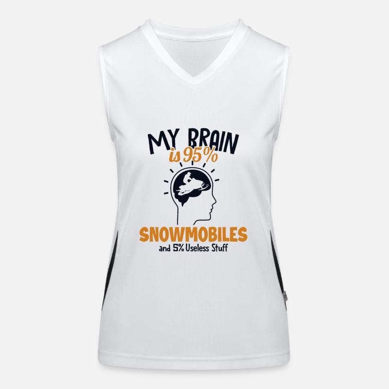 My Brain is 95% Snowmobile Snowmobile Driver Women's Functional Contrast Tank Top