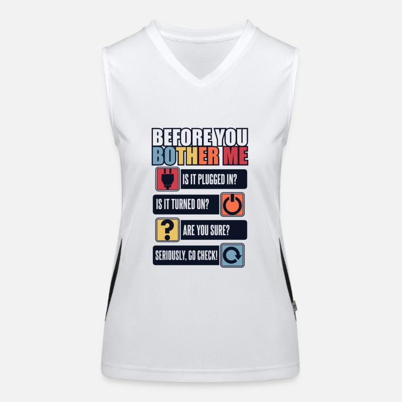 Before You Bother Me Computer Scientist Admin Women's Functional Contrast Tank Top