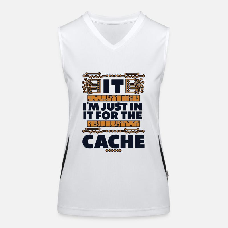 I'm Just In It For The Cache Admin IT Operations Women's Functional Contrast Tank Top