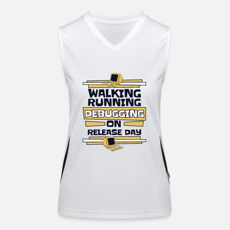 Walking Running Debugging Release Day Coder Women's Functional Contrast Tank Top
