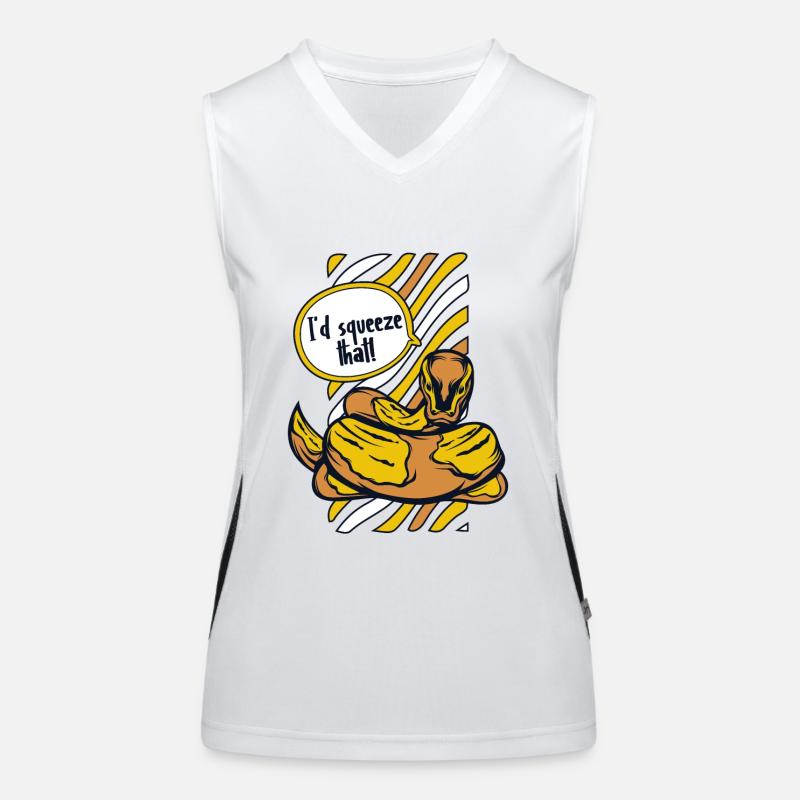 I'd Squeeze That Python Schlange Banana Ball Funktionelles Kontrast-Tank Top für Frauen