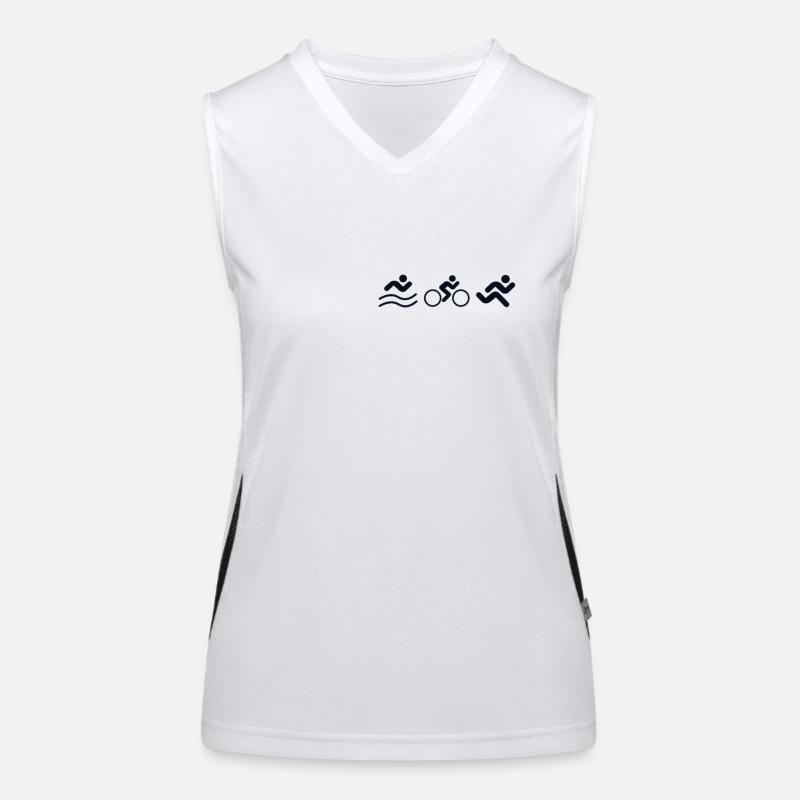 Triathlon Logo Emblem Triathlete Training Professional Women's Functional Contrast Tank Top