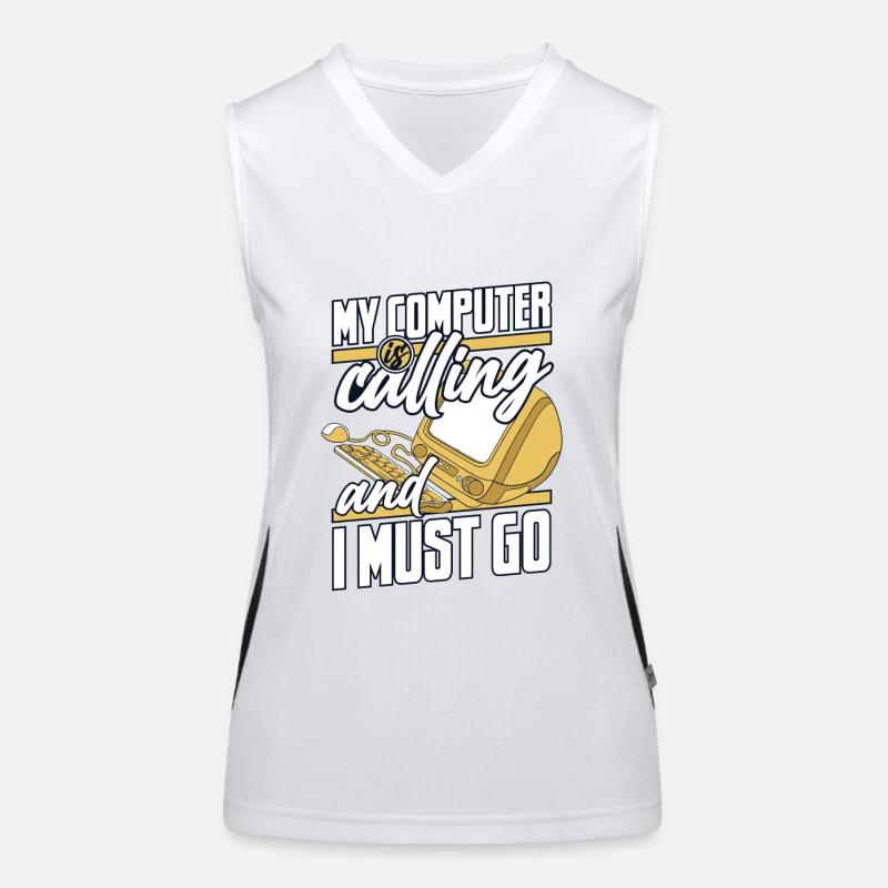 My Computer Is Calling IT-Betrieb Informatiker Funktionelles Kontrast-Tank Top für Frauen