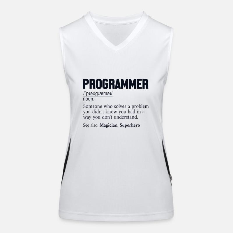 Programmer Definition Software Developer Coder Women's Functional Contrast Tank Top