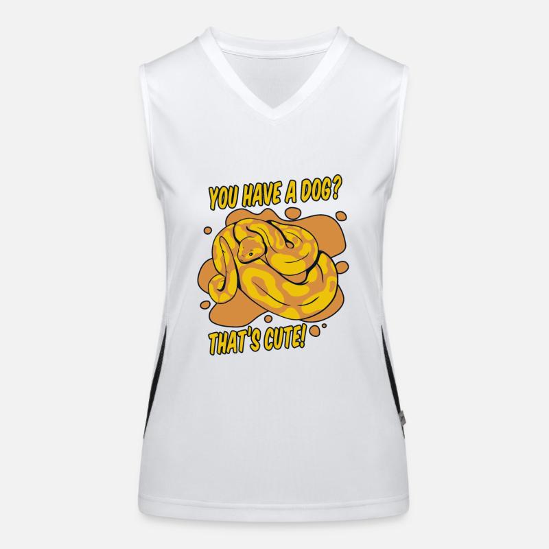 You Have A Dog Thats Cute Python Schlange Banana Funktionelles Kontrast-Tank Top für Frauen