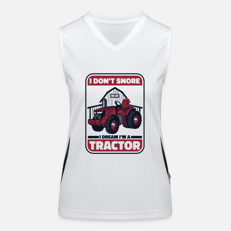 I Don't Snore I Dream I'm A Tractor Organic Farmer Women's Functional Contrast Tank Top