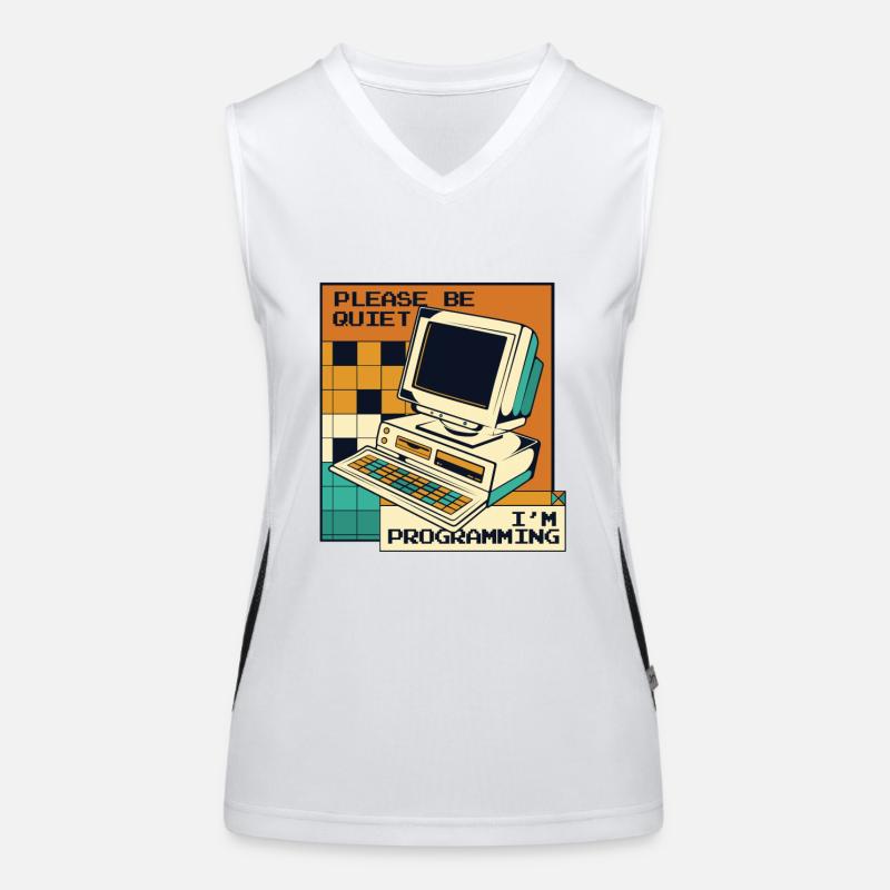 Please Be Quiet Softwareingenieur Developer Funktionelles Kontrast-Tank Top für Frauen