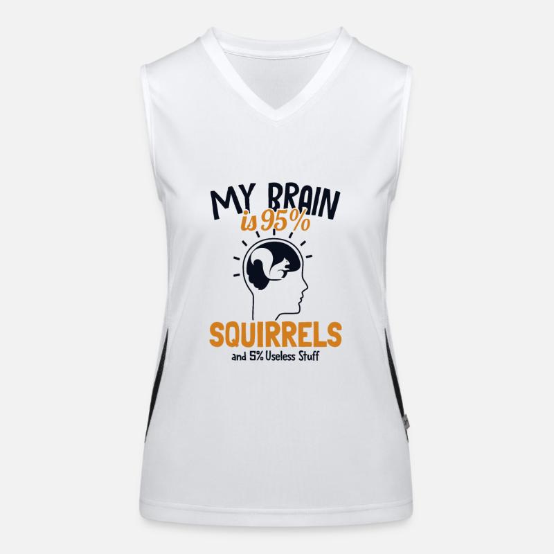 My Brain is 95% Squirrels Grauhörnchen Squirrel Funktionelles Kontrast-Tank Top für Frauen
