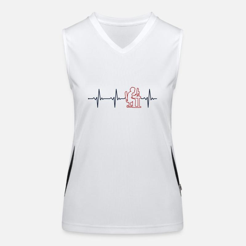 Programmer, Heartbeat, Software Developer, Coder Women's Functional Contrast Tank Top