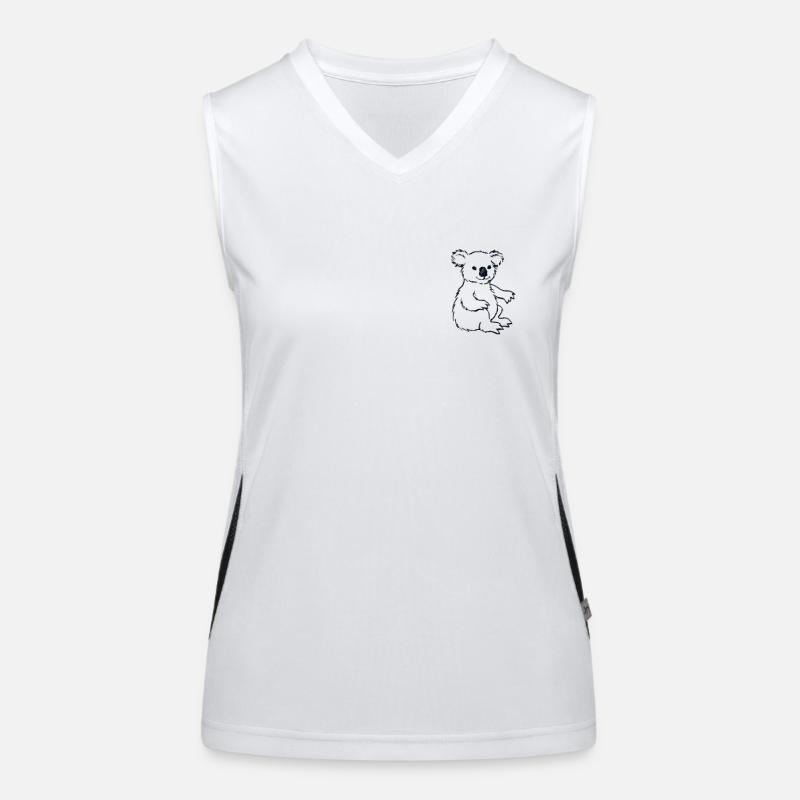 Koala Logo Emblem Koalabär Eukalyptus Liebhaber Koala Funktionelles Kontrast-Tank Top für Frauen