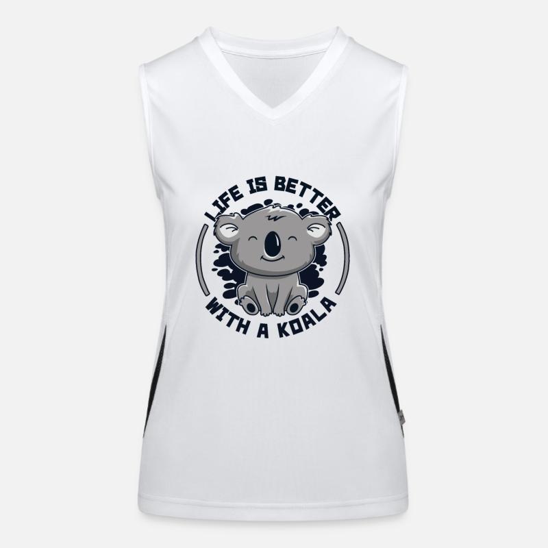 Das Leben ist besser mit einem Koala Koalabär Eukalyptus Funktionelles Kontrast-Tank Top für Frauen